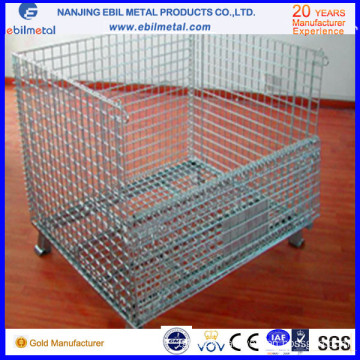 Foldable Steel Wire Mesh Containers for Warehouse